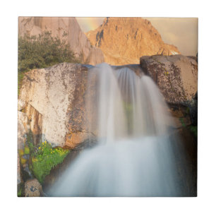 Azulejo De Cerámica EE. UU., California, Bosque Nacional Inyo. Cascada