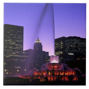 Azulejo De Cerámica EE.UU., IL, Chicago. Fuente de Buckingham, Grant