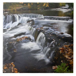 Azulejo De Cerámica EE. UU., Michigan, Península Superior. Bond Falls 