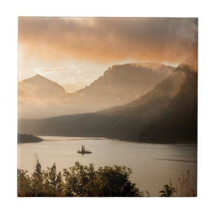 Azulejo De Cerámica EE. UU., Montana, Parque Nacional Glaciar. Amanece