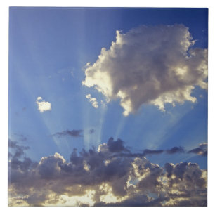 Azulejo De Cerámica EE.UU., Oregón, Bend. Los rayos del sol llenan el 