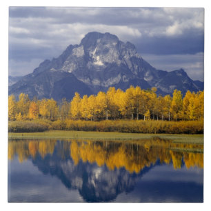 Azulejo De Cerámica EE. UU., Wyoming, Parque Nacional Grand Teton. Con