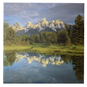 Azulejo De Cerámica EE. UU., Wyoming, Parque Nacional Grand Teton. Gra