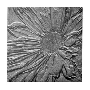 Azulejo De Cerámica Efecto de aspecto texturizado Floral de margarita 