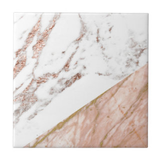Azulejo De Cerámica Efecto metalizado de oro color de rosa sobre el