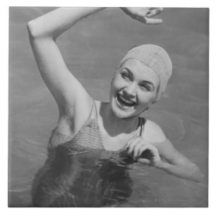 Azulejo De Cerámica El agitar de la mujer