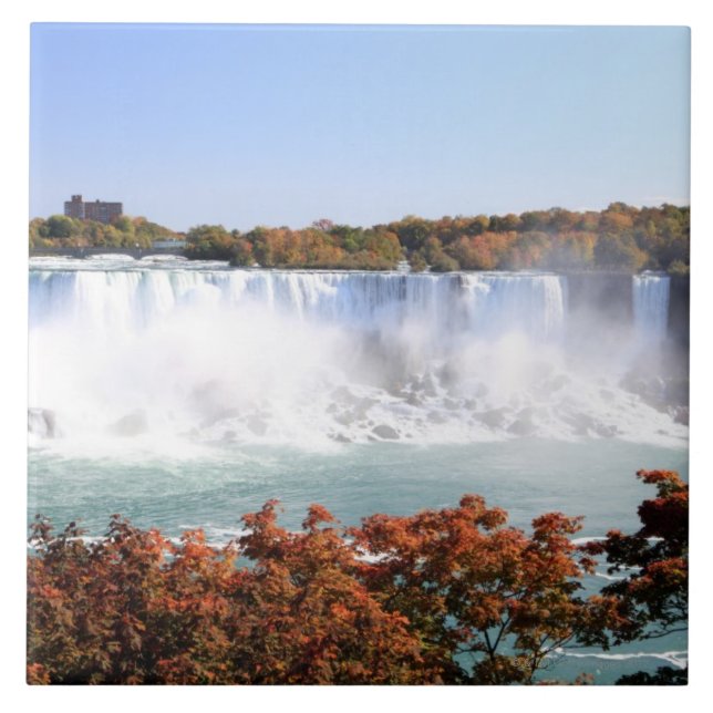 Azulejo De Cerámica El americano se cae en Niagara Falls (Frente)