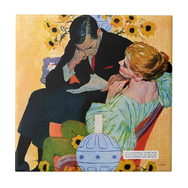 Azulejo De Cerámica El amor muere lentamente (Frente)