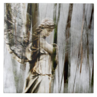 Azulejo De Cerámica El ángel camina con el invierno Trivet