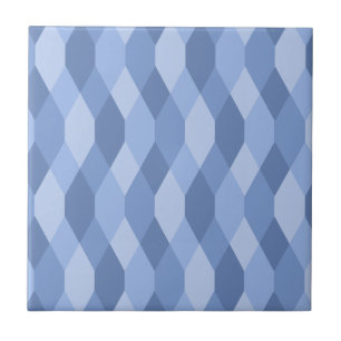 Azulejo De Cerámica El azul sombrea el modelo del Rhombus y del