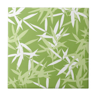Azulejo De Cerámica El bambú verde sale del modelo único