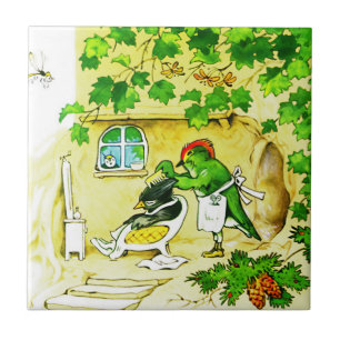 Azulejo De Cerámica El barbero de las aves