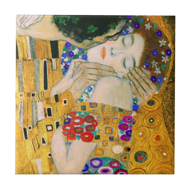 Azulejo De Cerámica El beso de Gustav Klimt (Frente)
