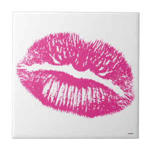 Azulejo De Cerámica El Beso, Labios Rosados