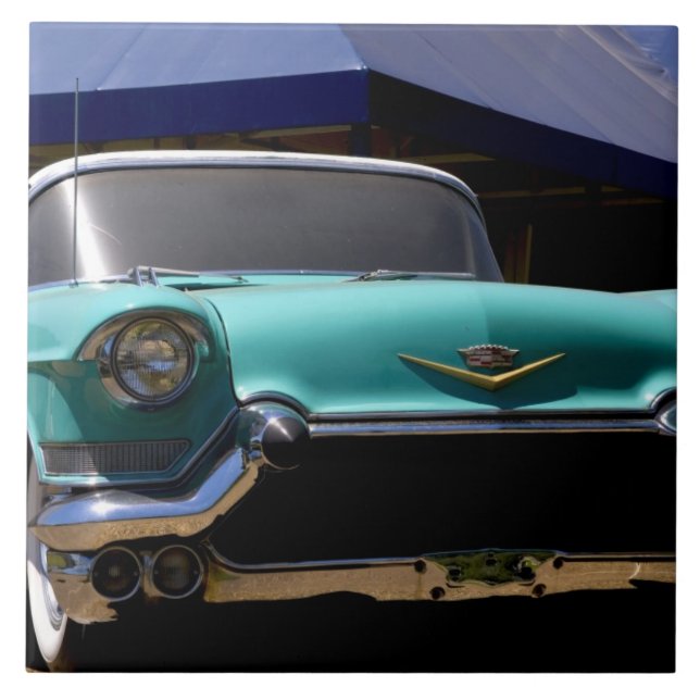 Azulejo De Cerámica El Cadillac verde de Elvis Presley en (Frente)