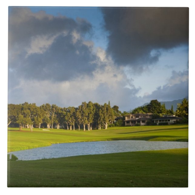 Azulejo De Cerámica El campo de golf de Makai en Princeville (Frente)