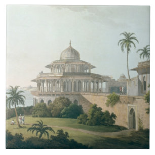 Azulejo De Cerámica El Chalees Satoon, en el fuerte de Allahabad en el