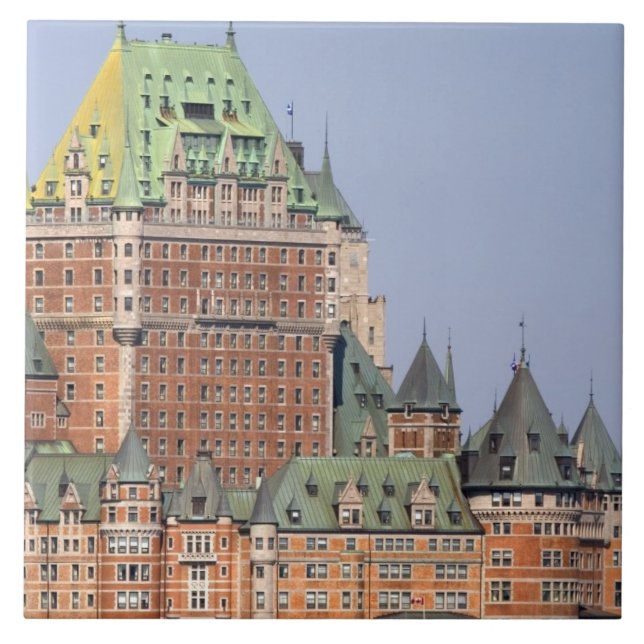 Azulejo De Cerámica El Chateau Frontenac en la ciudad de Quebec, Canad (Frente)