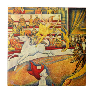 Azulejo De Cerámica El Circo de Georges Seurat, Arte Antiguo de Alta C