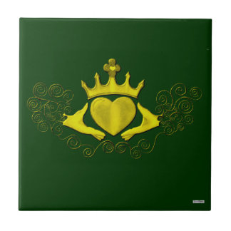 Azulejo De Cerámica El Claddagh (Oro)