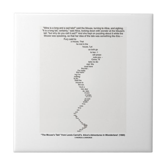 Azulejo De Cerámica El cuento del ratón por el país de las maravillas (Frente)