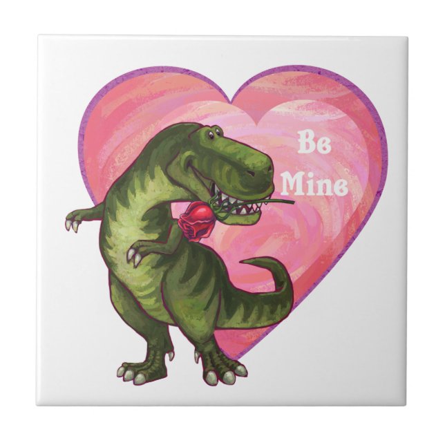 Azulejo De Cerámica El día de San Valentín de Tyrannosaurus (Frente)