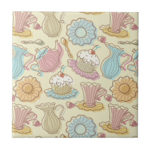 Azulejo De Cerámica El dibujo de la mano sirve siluetas