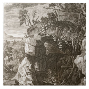 Azulejo De Cerámica El eco de la ninfa cambiado en el sonido, 1731