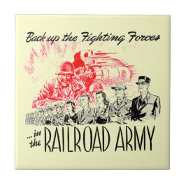 Azulejo De Cerámica El Ejército-Detrás del ferrocarril encima de las