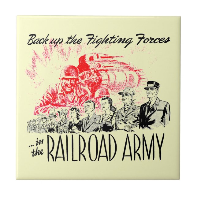 Azulejo De Cerámica El Ejército-Detrás del ferrocarril encima de las (Frente)