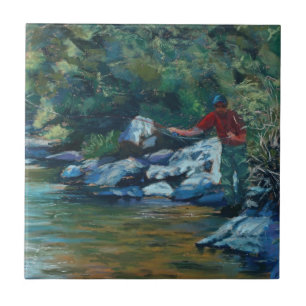 Azulejo De Cerámica El escabullirse para arriba en un arco iris