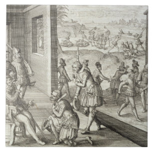 Azulejo De Cerámica El fuerte español Caroline, 1565 de la captura, d