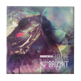 Azulejo De Cerámica El futuro es brillante, Myrtle la tortuga