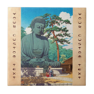 Azulejo De Cerámica El Gran Buda en Kamakura Hasui Kawase hanga