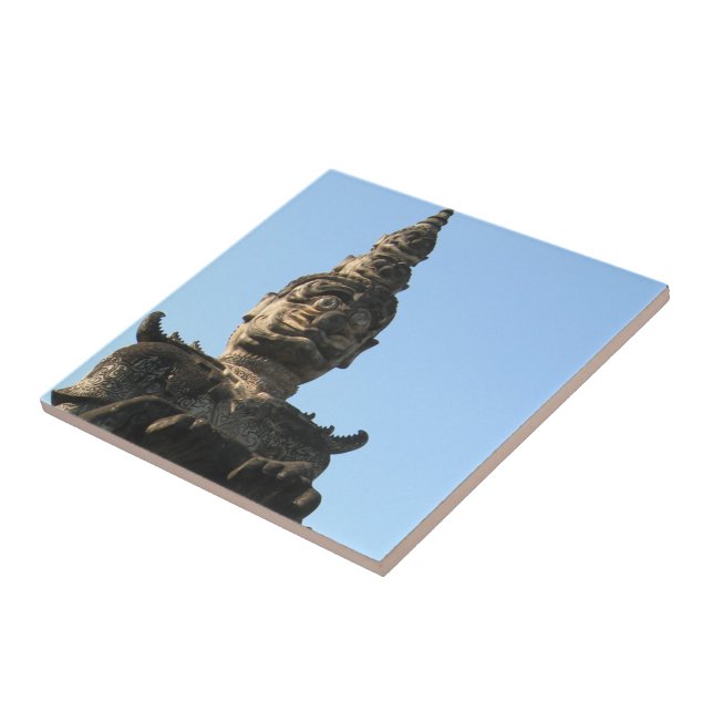 Azulejo De Cerámica El gran guardián lao .. Parque Buddha, Vientiane,  (Lado)