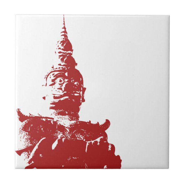 Azulejo De Cerámica El gran guardián lao .. Parque Buddha, Vientiane,  (Frente)