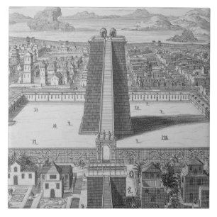 Azulejo De Cerámica El gran templo de Vitsliputsli en Ciudad de