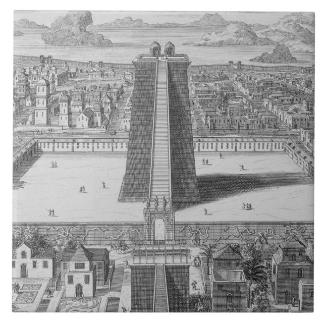 Azulejo De Cerámica El gran templo de Vitsliputsli en Ciudad de (Frente)