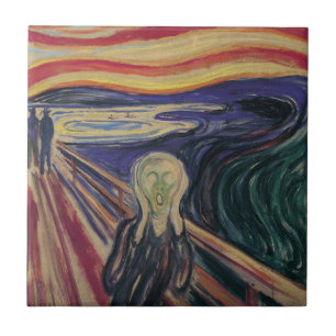 Azulejo De Cerámica El grito de Edvard Munch, el expresionismo vintage