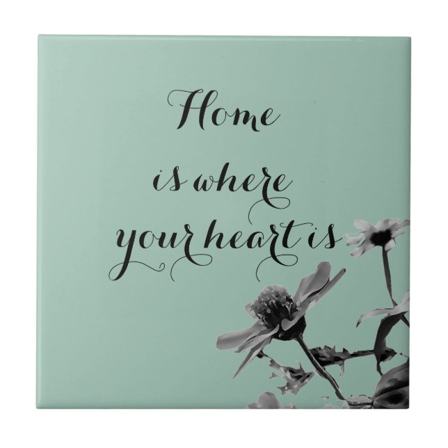 Azulejo De Cerámica El hogar es donde está tu corazón (Frente)