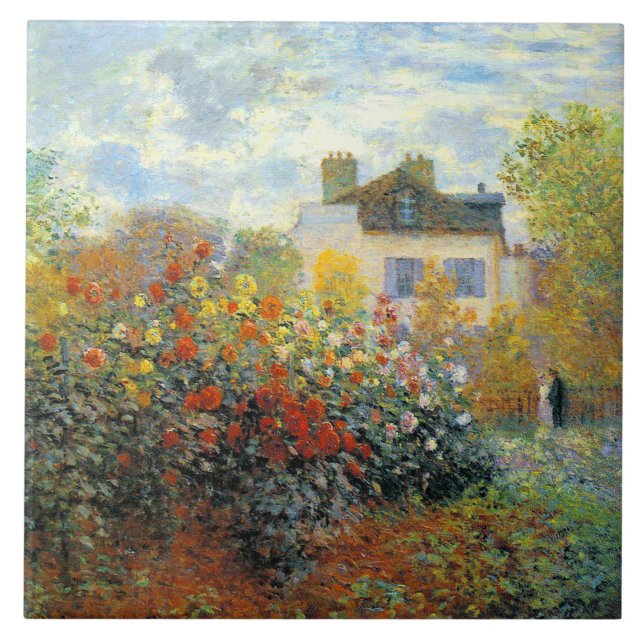 Azulejo De Cerámica El Jardín del Monet en el Bella Artes Argenteuil (Frente)