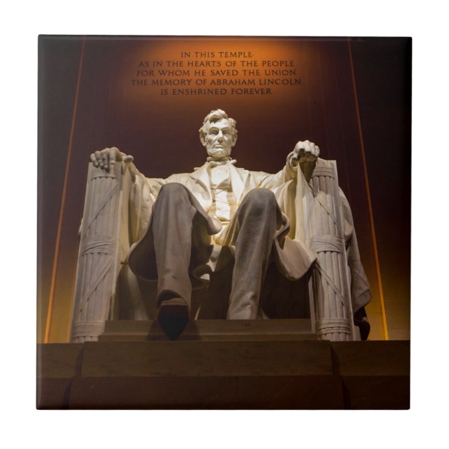 Azulejo De Cerámica El Lincoln memorial en la noche - C.C. de (Frente)