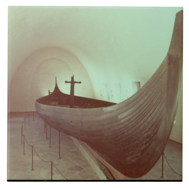 Azulejo De Cerámica El longship de Gokstad (madera) (Frente)