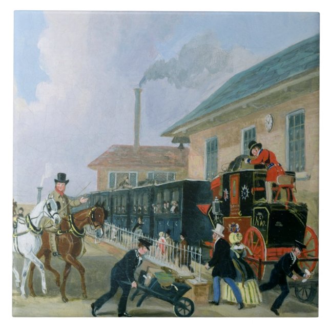 Azulejo De Cerámica El Louth-Londres Royal Mail que viaja en tren (Frente)