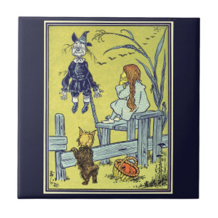 Azulejo De Cerámica El mago de Oz vintage, Dorothy Toto conoce al espa