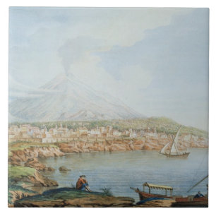 Azulejo De Cerámica El monte Vesubio, platea 36 de 'Campi Phlegraei: