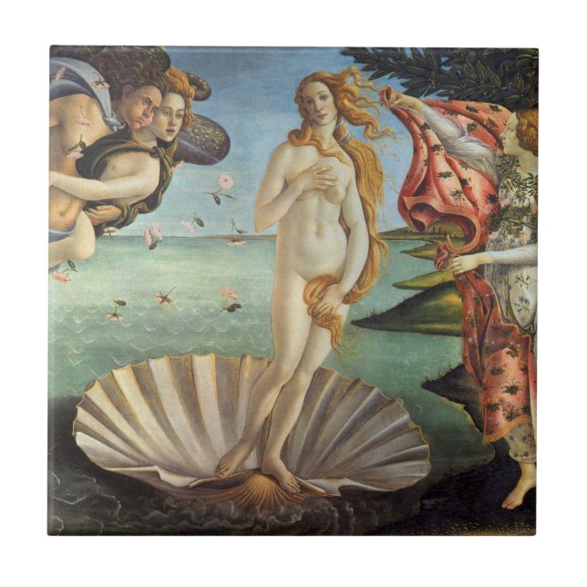 Azulejo De Cerámica El nacimiento de Venus por Sandro Botticelli (Frente)