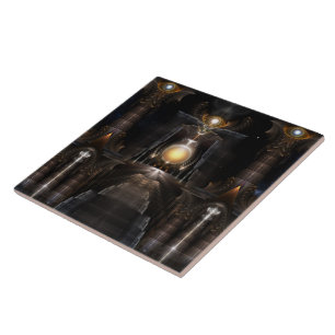 Azulejo De Cerámica El Orb De Acrellis Fractal Art Tile