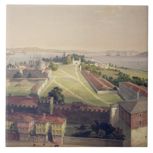 Azulejo De Cerámica El panorama de Constantinopla, platea 22 del 'Sof