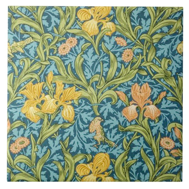 Azulejo De Cerámica El papel pintado del iris diseñó 1887 (Frente)